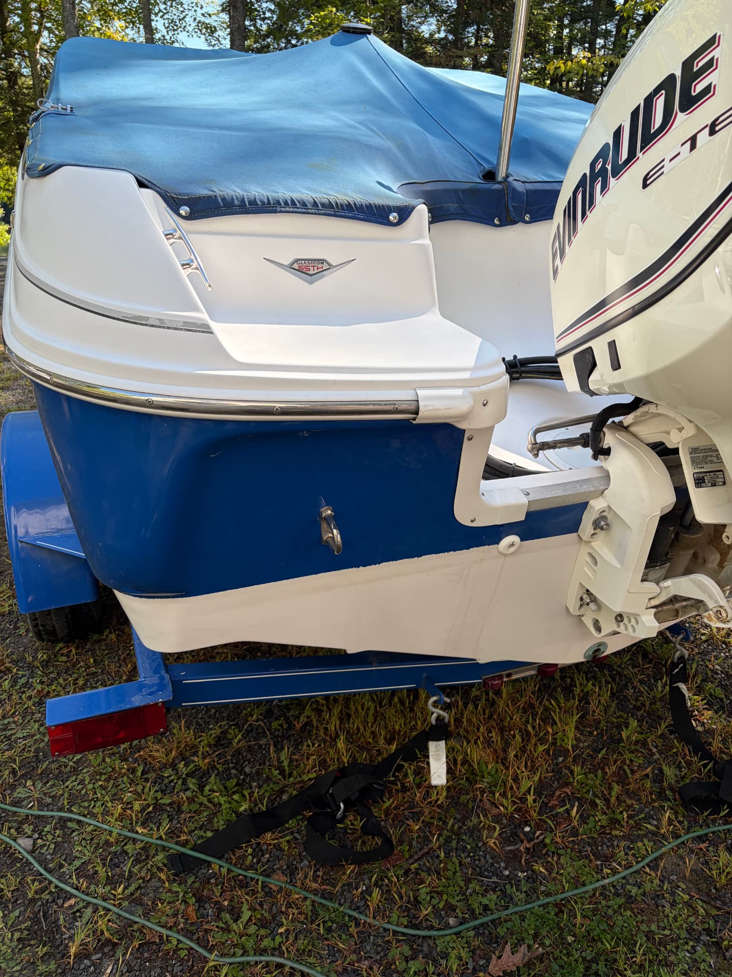 Glastron boat stern clean after detailing